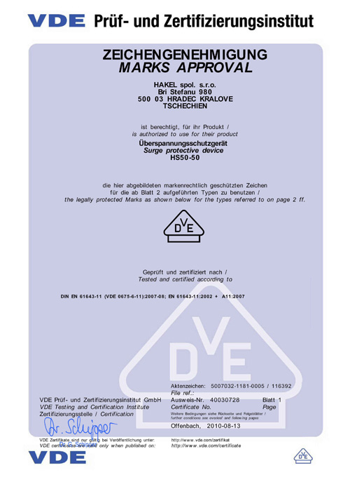 CERTIF-VDE-HS5050
